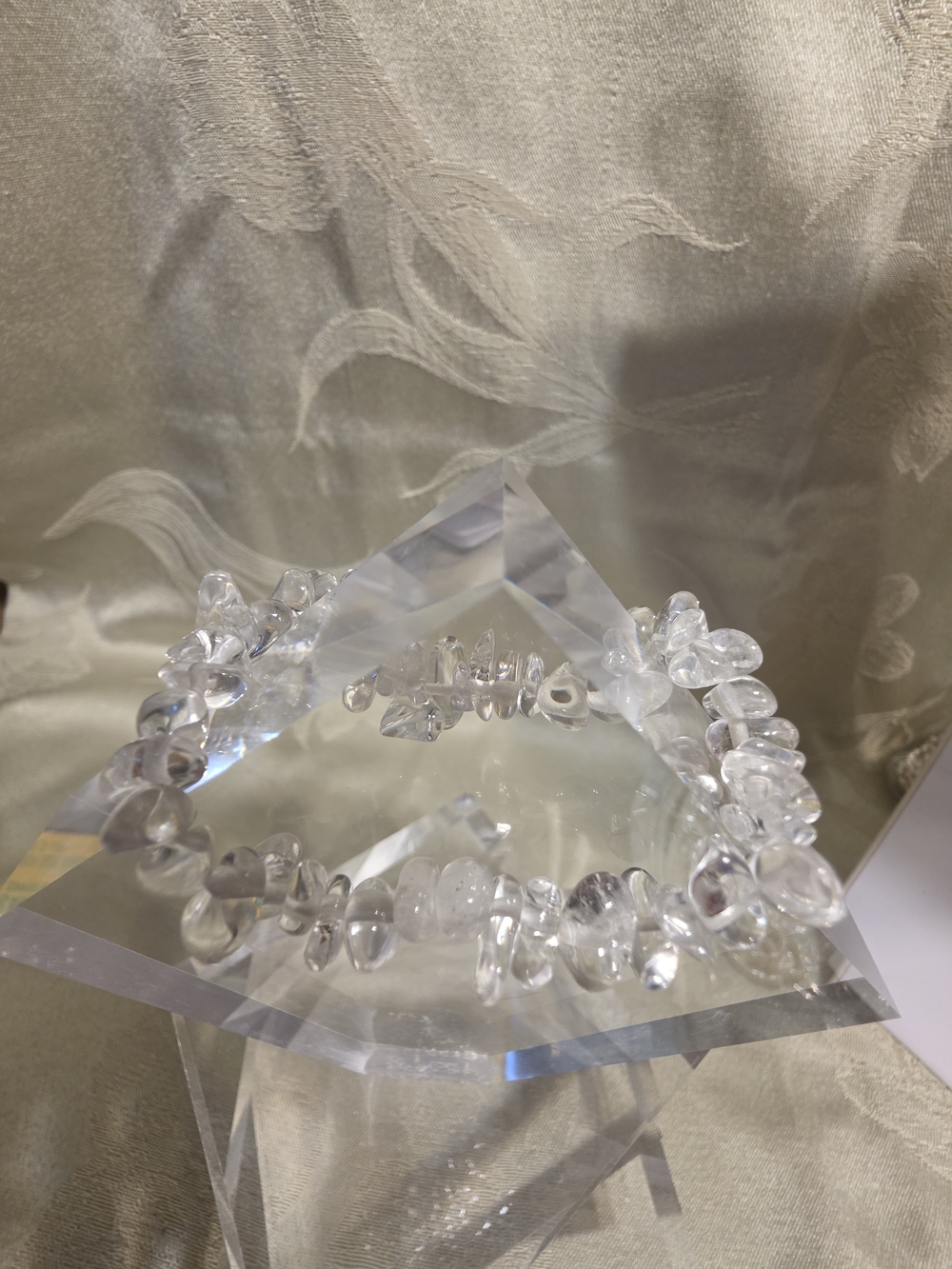 #1330 Clear Quartz Crystal Chip Stretch Bracelet